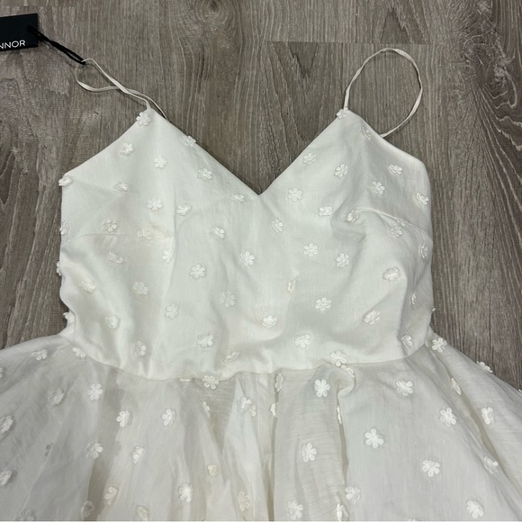 Helen O'Connor Paper Daisy 3D Flower Mini Ivory Dress BHLDN - Picture 2 of 8